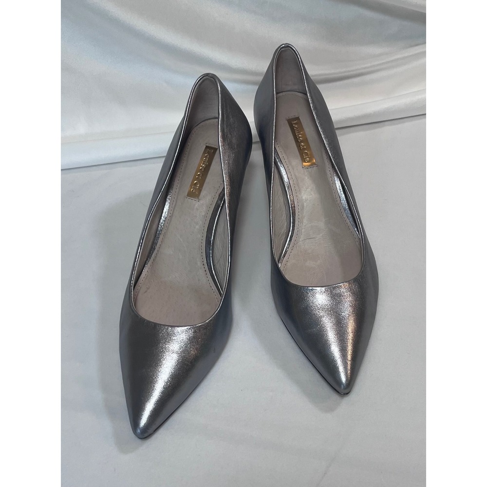 Louise et Cie Pumps Women 7.5M Pewter Metallic Pointed Toe Stiletto Professional